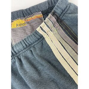 ~ Aviator Nation 5 Stripe L/XL Sweatpants Gray Beachy Lounge Athleisure 10 12